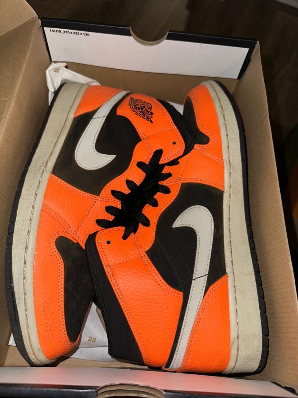 Jordan Air Jordan 1 Mid Orange Black White Sneakers